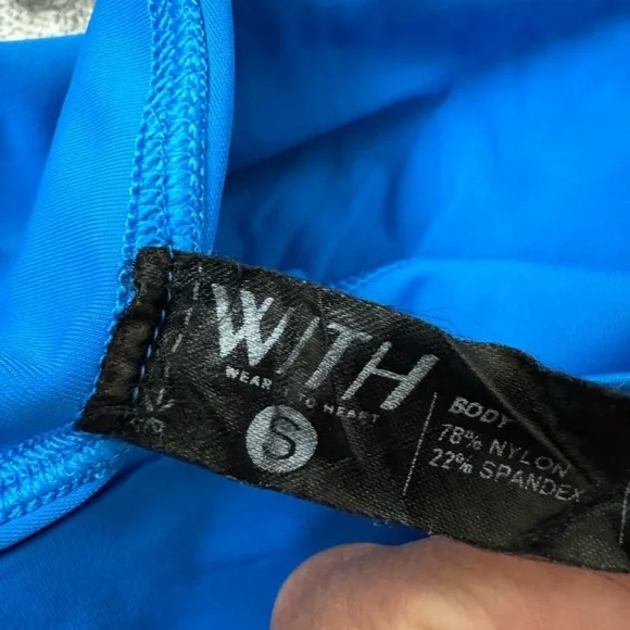 Wear It To Heart WITH Double Stripe Leggings Electric Blue Neon Small Rollergirl - Picture 9 of 11